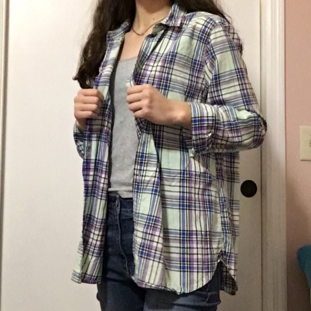 American Eagle “Boyfriend Shirt” colorful flannel